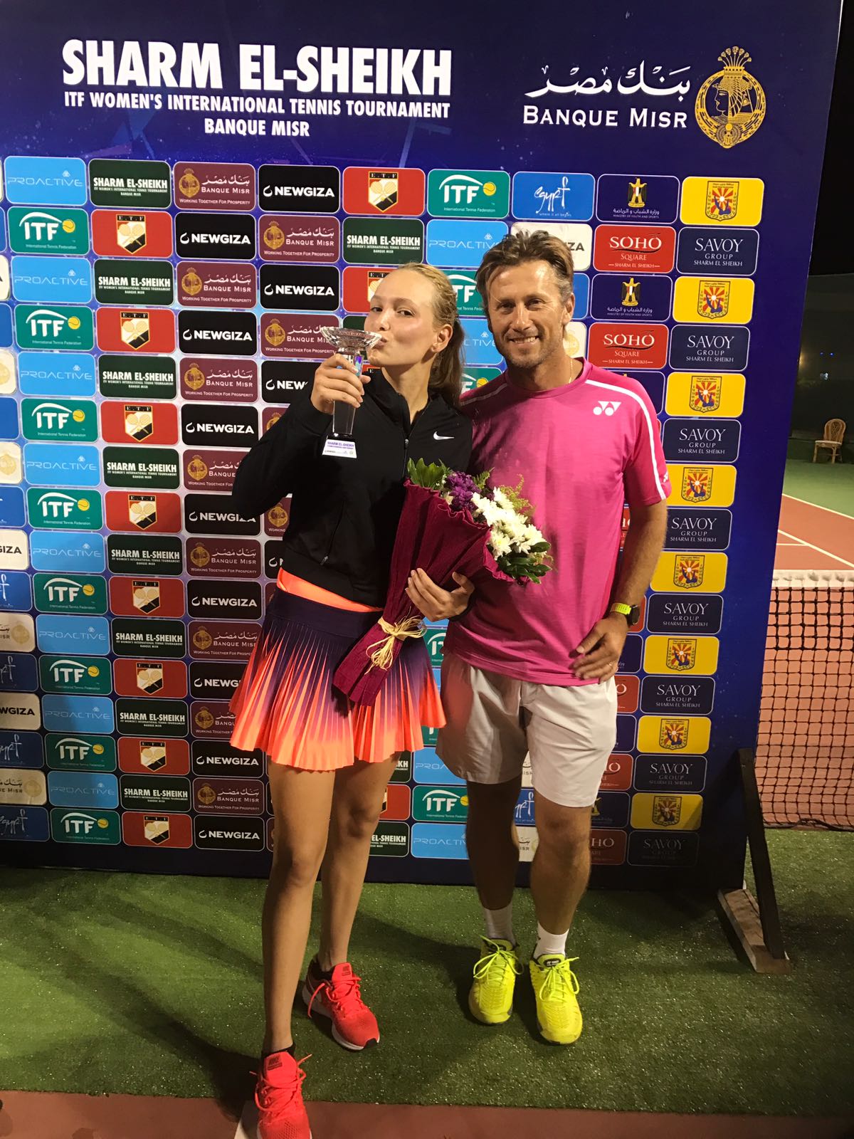 Donna Vekic and Tennis Coach Nick Horvat ITF Women's Circuit - Sharm el-Sheikh, Egypt