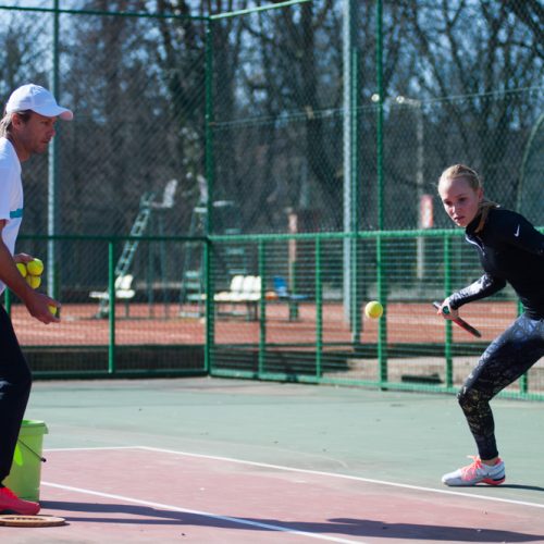 Tennis Coach Nick Horvat and Tennis Player Donna Vekic Training in Osijek, Croatia for ATP Tournaments in Indian Wells and Miami, USA