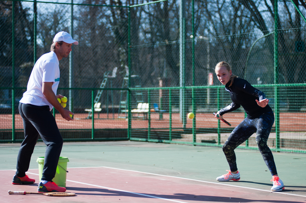 Tennis Coach Nick Horvat and Tennis Player Donna Vekic Training in Osijek, Croatia for ATP Tournaments in Indian Wells and Miami, USA