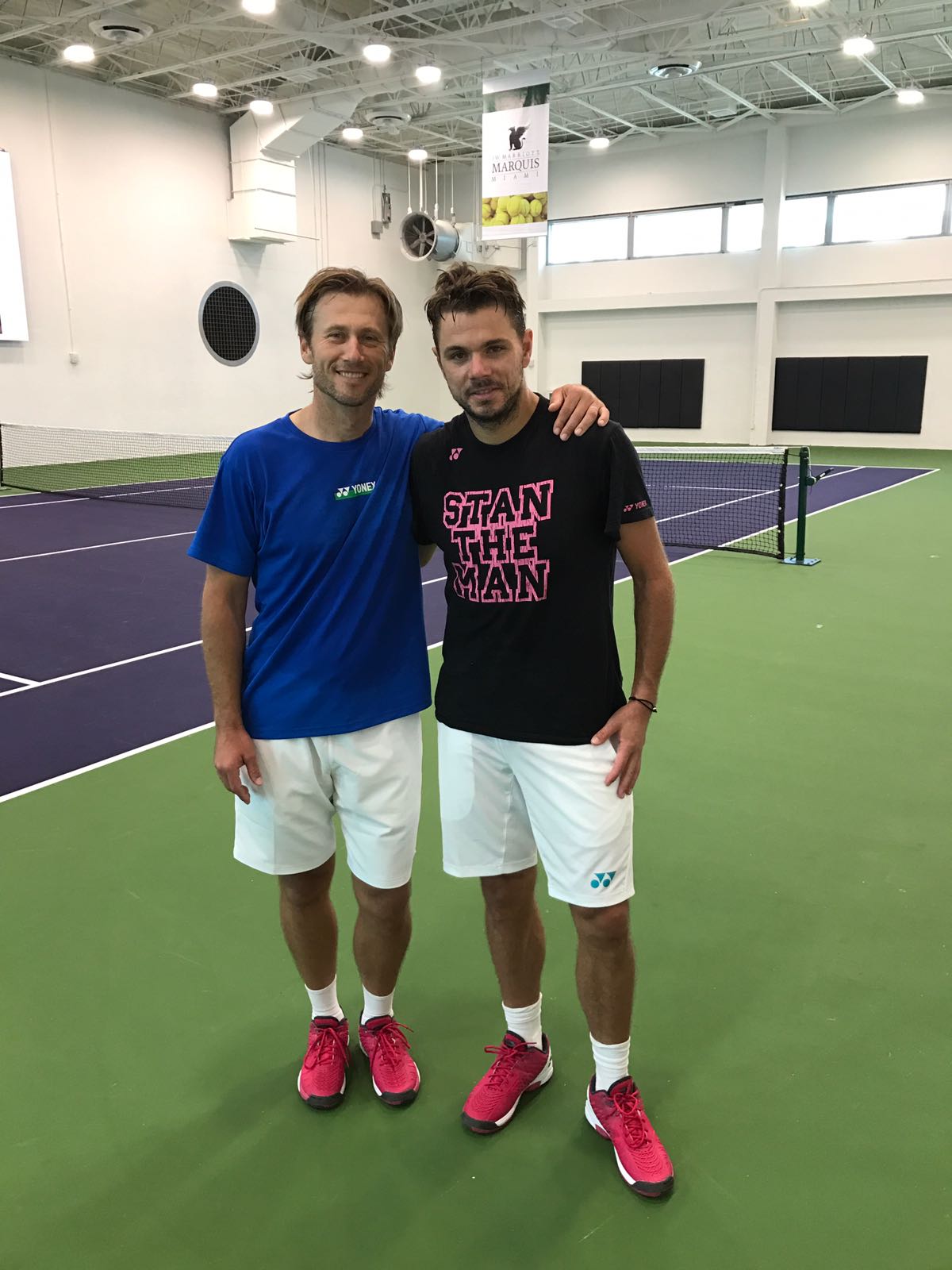 Tennis Coach Nick Horvat Tennis Player Stan Wawrinka - Miami Open 2017